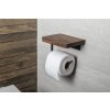 Sapho, SKA Držák na toaletní papír s poličkou 15x10x12cm, černý mat/ořech, SKA417