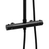 Erga Enza, sprchová souprava s termostatickou baterií a dešťovou hlavicí 20cm, černá matná, ERG-YKA-BP.ENZA20-BLK