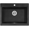 Laveo Komodo, 1-komorový granitový dřez 635x490x221 mm, černá skvrnitá, LAV-SBK_710T