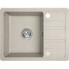 Laveo Stella, 1-komorový granitový dřez 580x440x163 mm s krátkým odkapávačem, béžová, LAV-SBY_413T