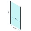 Rea Rapid Slide, 3-stěnný sprchový kout s posuvnými dveřmi 110(dveře) x 80(stěna) x 195 cm, 6mm čiré sklo, zlatý matný profil, KPL-04710