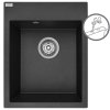 Laveo Monchichi, 1-komorový granitový dřez 390x500x205 mm, černá, LAV-SBO_710Y