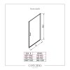 Cerano Porte, 1-křídlé sprchové dveře 80x195 cm, 8mm čiré sklo, černý profil, CER-CER-413486