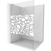 Mexen Kioto L, sprchová zástěna Walk-In 70 x 200 cm, 8mm čiré sklo bílý vzor, ​​broušená ocel profil, 800-070-103-97-85