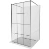 Mexen Kioto, sprchová zástěna Walk-In 100 x 200 cm, 8mm sklo černý vzor, ​​grafitový profil, 800-100-002-66-77