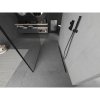 Mexen Kioto, sprchová zástěna Walk-In 150 x 200 cm, 8mm sklo černý vzor, ​​černý profil, 800-150-002-70-70