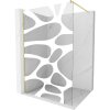 Mexen Kioto, sprchová zástěna Walk-In 80 x 200 cm, 8mm čiré sklo bílý vzor, ​​zlatý matný profil, 800-080-101-55-97