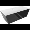 Mexen Lita, volně stojící vana 170 x 75 cm, bílá-černá, černý matný přepad, 52121707575-70