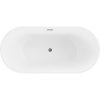 Mexen Luna, volně stojící vana 150 x 75 cm, bílá, grafitový přepad, 52031507500-66