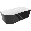 Mexen Mia, volně stojící rohová vana, pravá, 180 x 80 cm, bílá-černá, zlatý matný přepad, 52691808075P-55