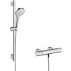 Hansgrohe Croma Select S, sprchová sada Vario s termostatem Ecostat 1001 CL a sprchovou tyčí 72 cm, bílá/chromová, HAN-27833400