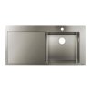 Hansgrohe S71, nerezový dřez 450 vestavný s odkapávací plochou vlevo, nerez, HAN-43306800