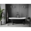 Mexen Retro, volně stojící vana 170 x 75 cm, bílá-černá, černé nohy, 53251707575-70