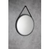 Aqualine, STAGO kulaté zrcadlo s LED osvětlením průměr 60cm, kožený popruh, dotykový senzor, stmívatelné, černá mat, SG060
