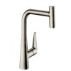 Hansgrohe Talis Select M51, dřezová baterie M5115-H300 s výsuvnou sprškou, sBOX, vzhled nerezavějící oceli, HAN-73853800