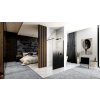 Rea Aero Ombre, sprchová zástěna Walk-In 110x195 cm, 8mm čiré sklo s černým vzorem, černý matný profil, REA-K2461