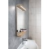 Aqualine, KORIN STRIP zrcadlo s LED osvětlením 50x70x12cm, dub platin, KO995S