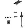 Mexen Fall, sprchová souprava pod omítku, černá matná, 7602-04-70