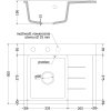 Mexen Ben, 1-komorový granitový dřez 600x500x190 mm, levý + černý sifon, bílá, 6522605000-20-B