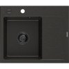 Mexen Ben, 1-komorový granitový dřez 600x500x190 mm, levý + černý sifon, černá-zlatá metalíza, 6522605000-75-B