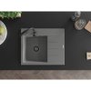 Mexen Ben, 1-komorový granitový dřez 600x500x190 mm, levý + černý sifon, šedá, 6522605000-71-B