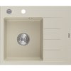 Mexen Ben, 1-komorový granitový dřez 600x500x190 mm, levý+ chromový sifon, béžová, 6522605000-69