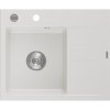 Mexen Ben, 1-komorový granitový dřez 600x500x190 mm, levý+ chromový sifon, bílá, 6522605000-20