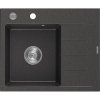 Mexen Ben, 1-komorový granitový dřez 600x500x190 mm, levý+ chromový sifon, černá skvrnitá, 6522605000-76