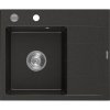 Mexen Ben, 1-komorový granitový dřez 600x500x190 mm, levý+ chromový sifon, černá-zlatá metalíza, 6522605000-75