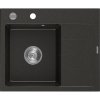 Mexen Ben, 1-komorový granitový dřez 600x500x190 mm, levý+ chromový sifon, černá-zlatá metalíza, 6522605000-75