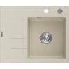 Mexen Ben, 1-komorový granitový dřez 600x500x190 mm, pravý + chromový sifon, béžová, 6523605000-69