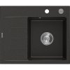 Mexen Ben, 1-komorový granitový dřez 600x500x190 mm, pravý + chromový sifon, černá-zlatá metalíza, 6523605000-75