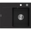 Mexen Ben, 1-komorový granitový dřez 600x500x190 mm, pravý + chromový sifon, černá, 6523605000-77