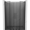 Mexen Velar Duo, posuvné sprchové dveře do otvoru 140 cm, 8mm šedé sklo, černá matná, 871-140-000-42-70