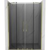 Mexen Velar Duo, posuvné sprchové dveře do otvoru 140 cm, 8mm šedé sklo, zlatá lesklá, 871-140-000-42-50