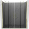 Mexen Velar Duo, posuvné sprchové dveře do otvoru 170 cm, 8mm šedé sklo, zlatá lesklá, 871-170-000-42-50