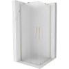 Mexen Velar Duo, sprchový kout s posuvnými dveřmi 100 x 100 cm, 8mm sklo námraza, broušená ocel, 871-100-100-32-97