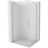 Mexen Velar Duo, sprchový kout s posuvnými dveřmi 100 x 90 cm, 8mm sklo námraza, broušená ocel, 871-100-090-32-97