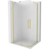 Mexen Velar Duo, sprchový kout s posuvnými dveřmi 100 x 90 cm, 8mm sklo námraza, zlatá matná, 871-100-090-32-55