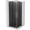 Mexen Velar Duo, sprchový kout s posuvnými dveřmi 80 x 80 cm, 8mm šedé sklo, broušená ocel, 871-080-080-42-97