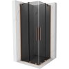 Mexen Velar Duo, sprchový kout s posuvnými dveřmi 80 x 80 cm, 8mm šedé sklo, měděná matná, 871-080-080-42-65