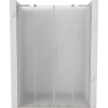 Mexen Velar L Duo, posuvné sprchové dveře do otvoru 140 cm, 8mm sklo námraza, broušená ocel, 871-140-003-32-97