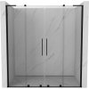 Mexen Velar L Duo, posuvné sprchové dveře do otvoru 180 cm, 8mm čiré sklo, černá matná, 871-180-003-02-70
