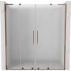 Mexen Velar L Duo, posuvné sprchové dveře do otvoru 200 cm, 8mm sklo námraza, růžové zlato, 871-200-003-32-60