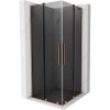 Mexen Velar L Duo, sprchový kout s posuvnými dveřmi 100 x 100 cm, 8mm šedé sklo, měděná matná, 871-100-100-02-43-65