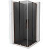 Mexen Velar L Duo, sprchový kout s posuvnými dveřmi 100 x 100 cm, 8mm šedé sklo, růžové zlato, 871-100-100-02-43-60