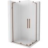 Mexen Velar L Duo, sprchový kout s posuvnými dveřmi 100 x 90 cm, 8mm sklo námraza, růžové zlato, 871-100-090-02-33-60