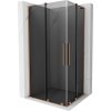 Mexen Velar L Duo, sprchový kout s posuvnými dveřmi 100 x 90 cm, 8mm šedé sklo, měděná matná, 871-100-090-02-43-65