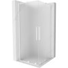 Mexen Velar L Duo, sprchový kout s posuvnými dveřmi 80 x 80 cm, 8mm sklo námraza, bílá matná, 871-080-080-02-33-20