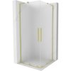 Mexen Velar L Duo, sprchový kout s posuvnými dveřmi 80 x 80 cm, 8mm sklo námraza, zlatá matná, 871-080-080-02-33-55